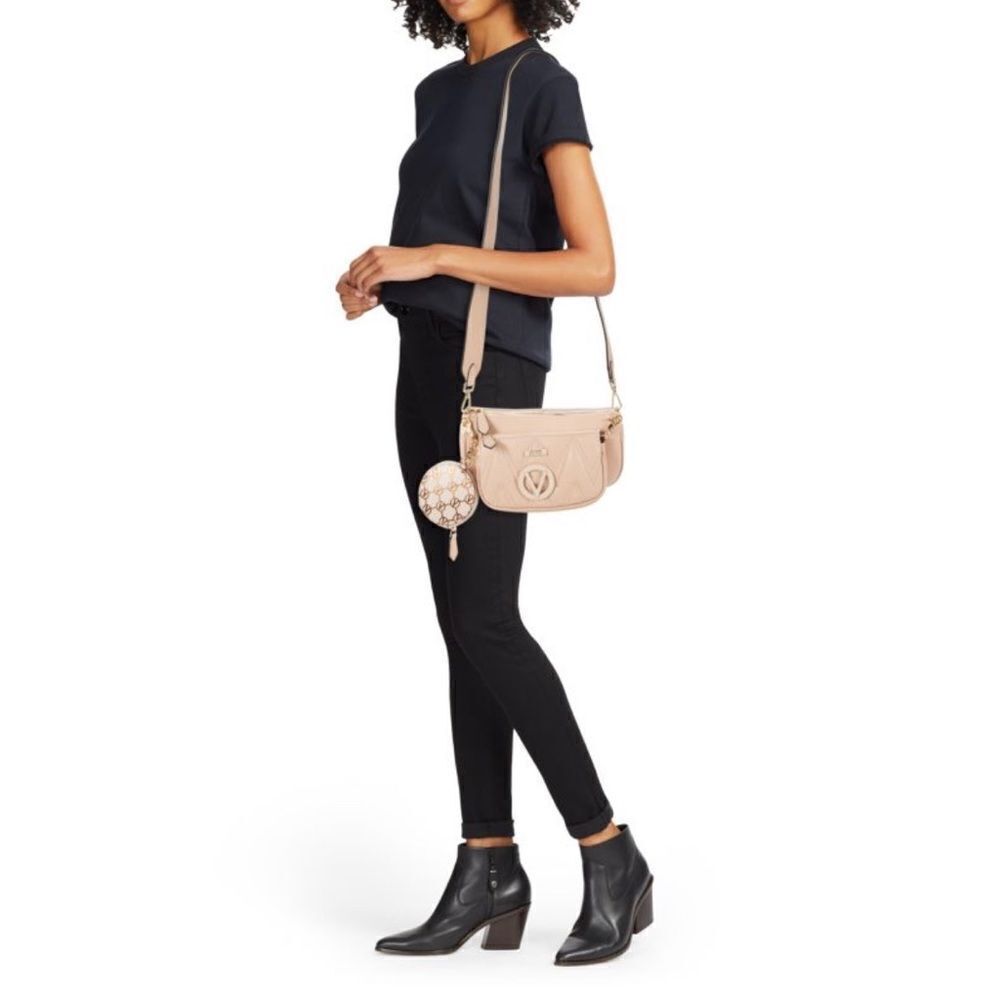 Valentino Mario 3-In-1 Quilted Leather Shoulder Bag & Pouch Set